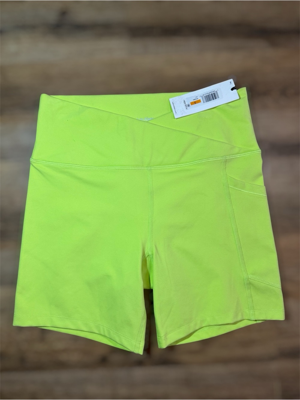 Calvin Klein Performance Neon Lime High-Rise Bike Shorts